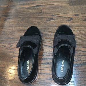 Velvet Prada Sneakers with Bow